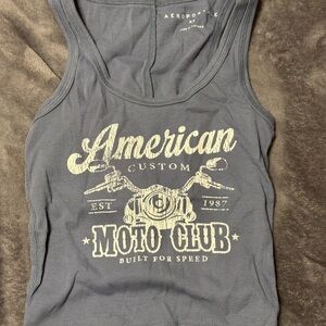 Aeropostale Charcoal Ribbed Tank Top